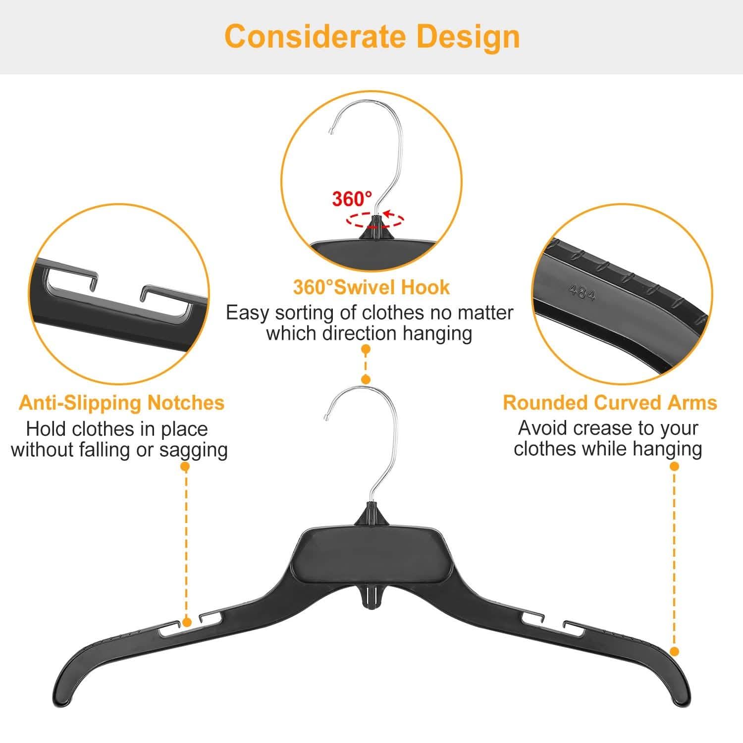 10-Pack: Clothes Hanger Non-Slip Notched Space-Saving Storage & Organization - Tophatter Daily Deals