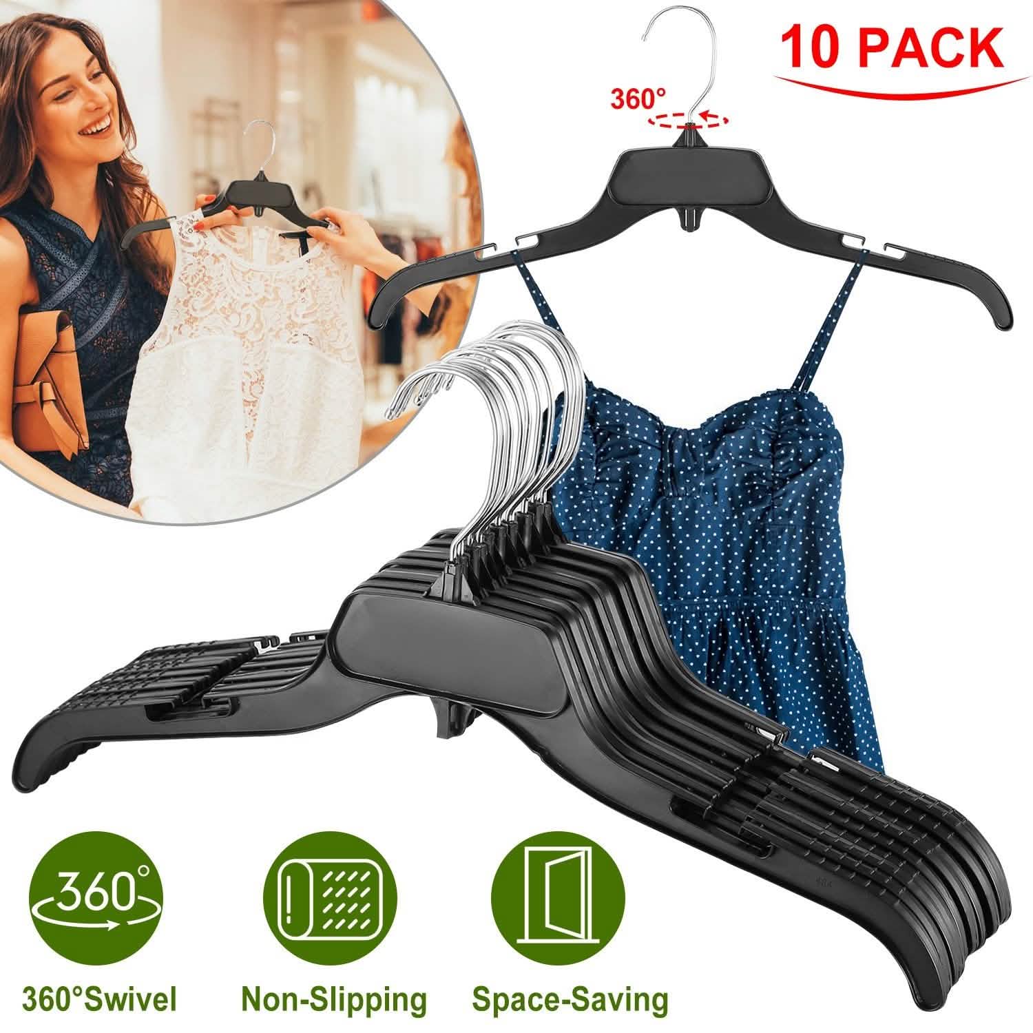 10-Pack: Clothes Hanger Non-Slip Notched Space-Saving Storage & Organization - Tophatter Daily Deals