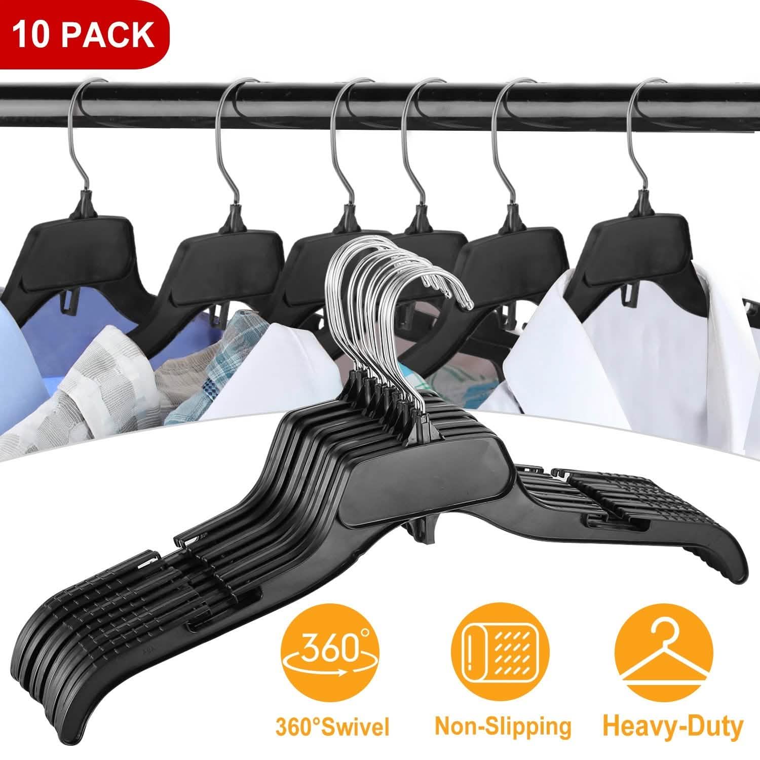 10-Pack: Clothes Hanger Non-Slip Notched Space-Saving Storage & Organization - Tophatter Daily Deals