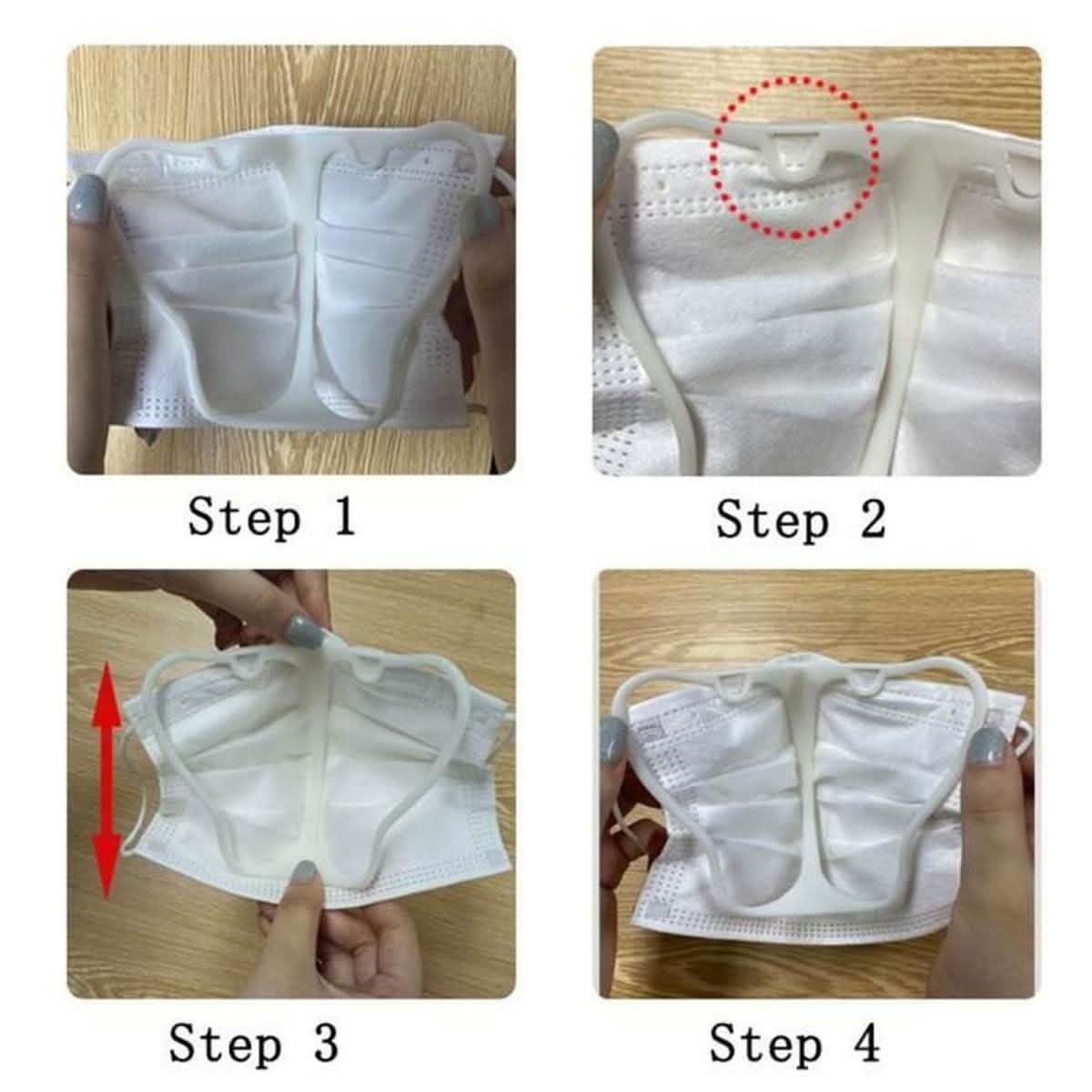 10-Pack: Face Mask Inner Support Frame Silicone Bracket Face Masks & PPE - Tophatter Daily Deals