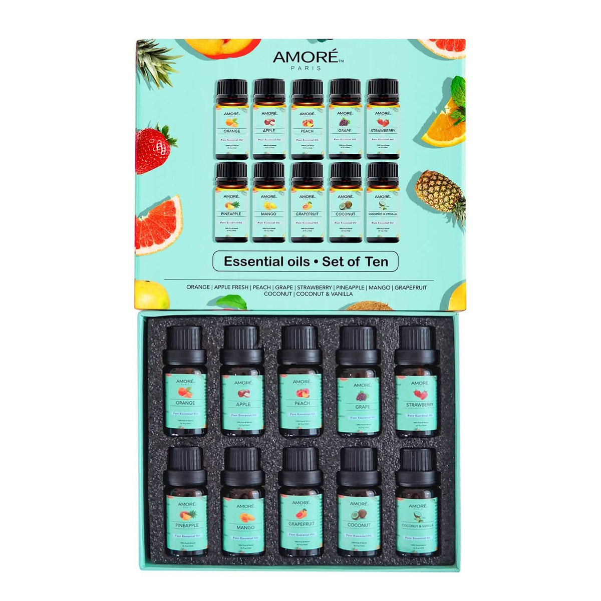 10-Pack: Fruity Fragrance Premium Aromatherapy Diffuser Oils Set For Candle & Soap Making Health & Wellness - Tophatter Daily Deals