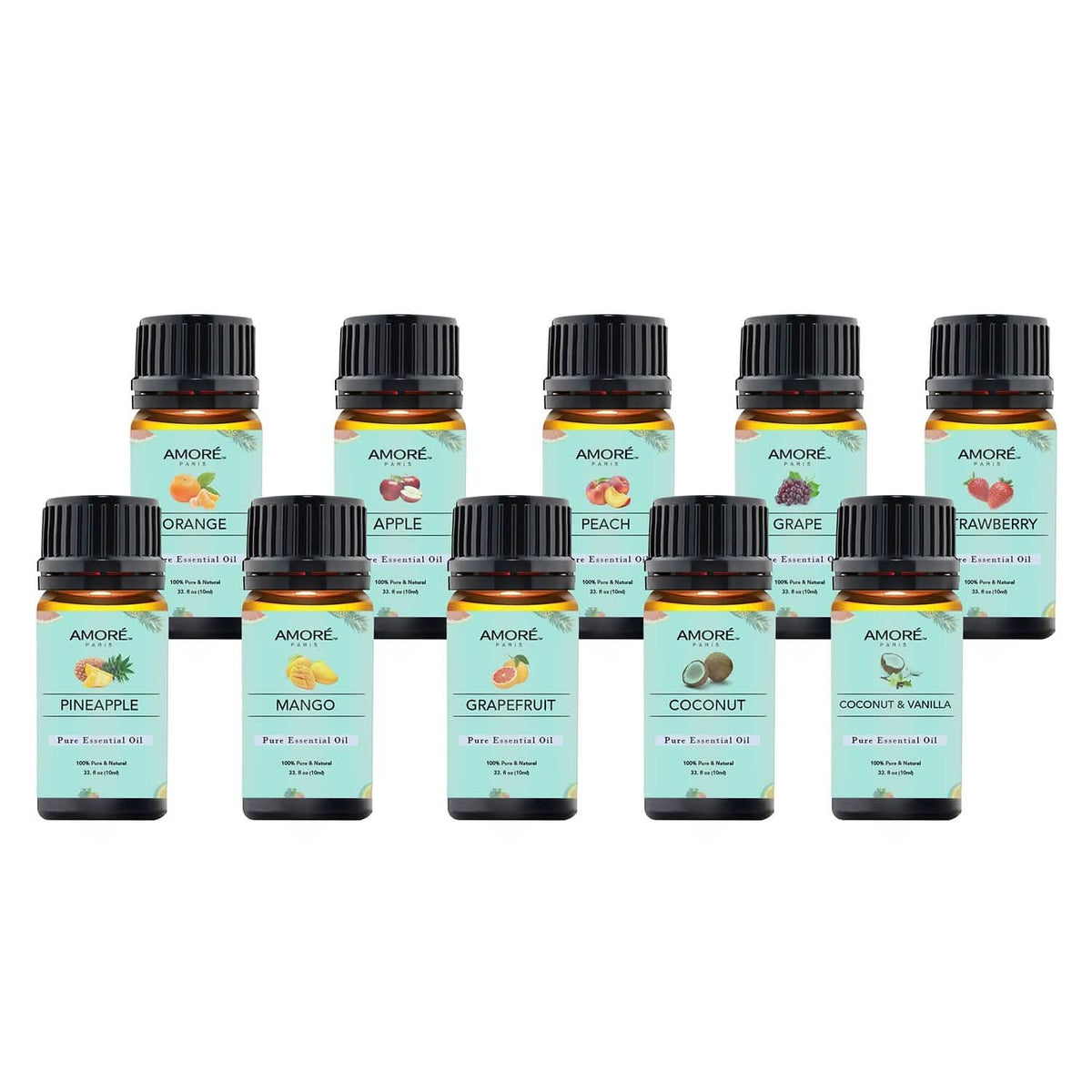 10-Pack: Fruity Fragrance Premium Aromatherapy Diffuser Oils Set For Candle & Soap Making Health & Wellness - Tophatter Daily Deals
