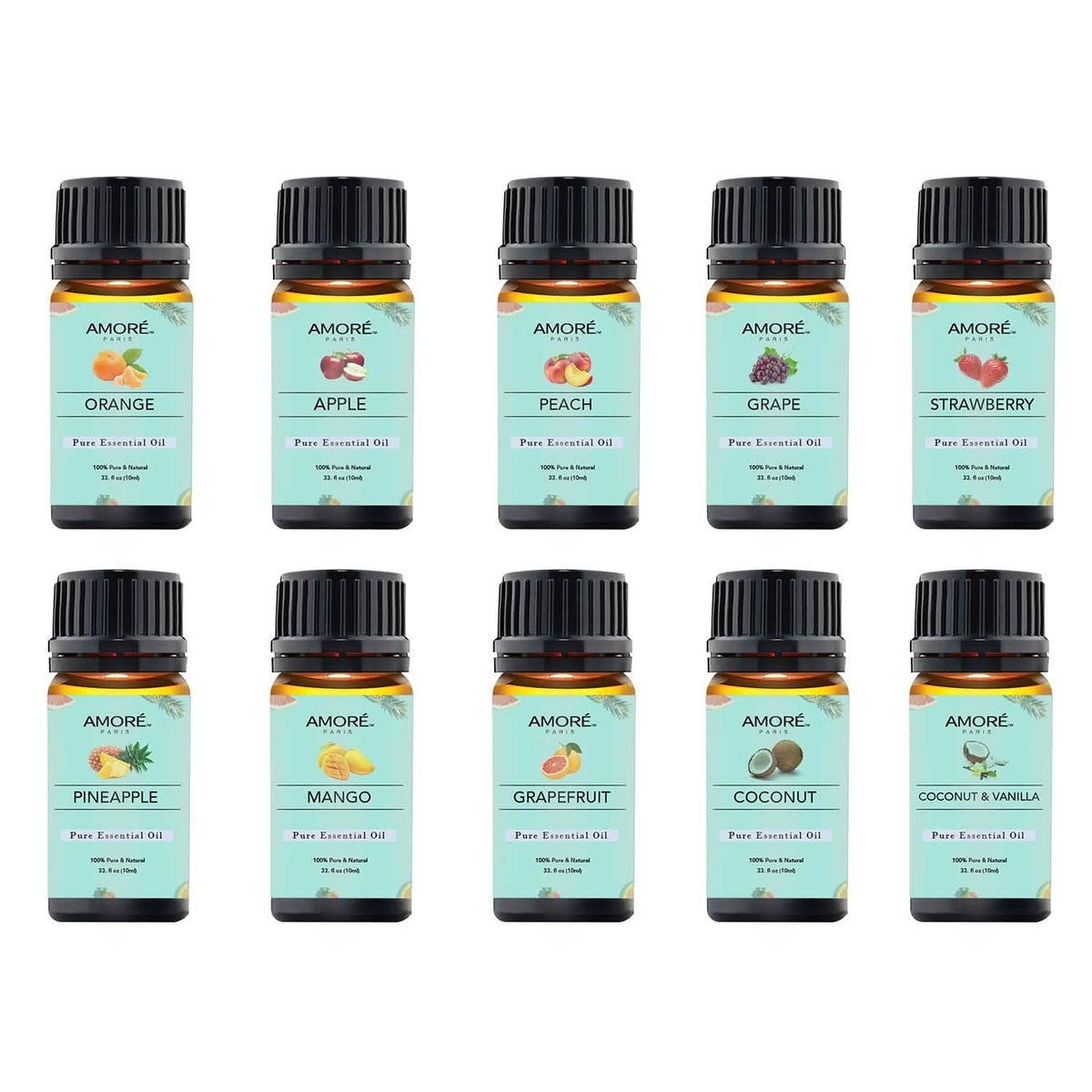10-Pack: Fruity Fragrance Premium Aromatherapy Diffuser Oils Set For Candle & Soap Making Health & Wellness - Tophatter Daily Deals