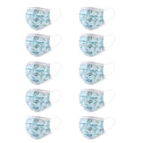 10-Pack: Kids Disposable Face Mask Blue Face Masks & PPE - Tophatter Daily Deals