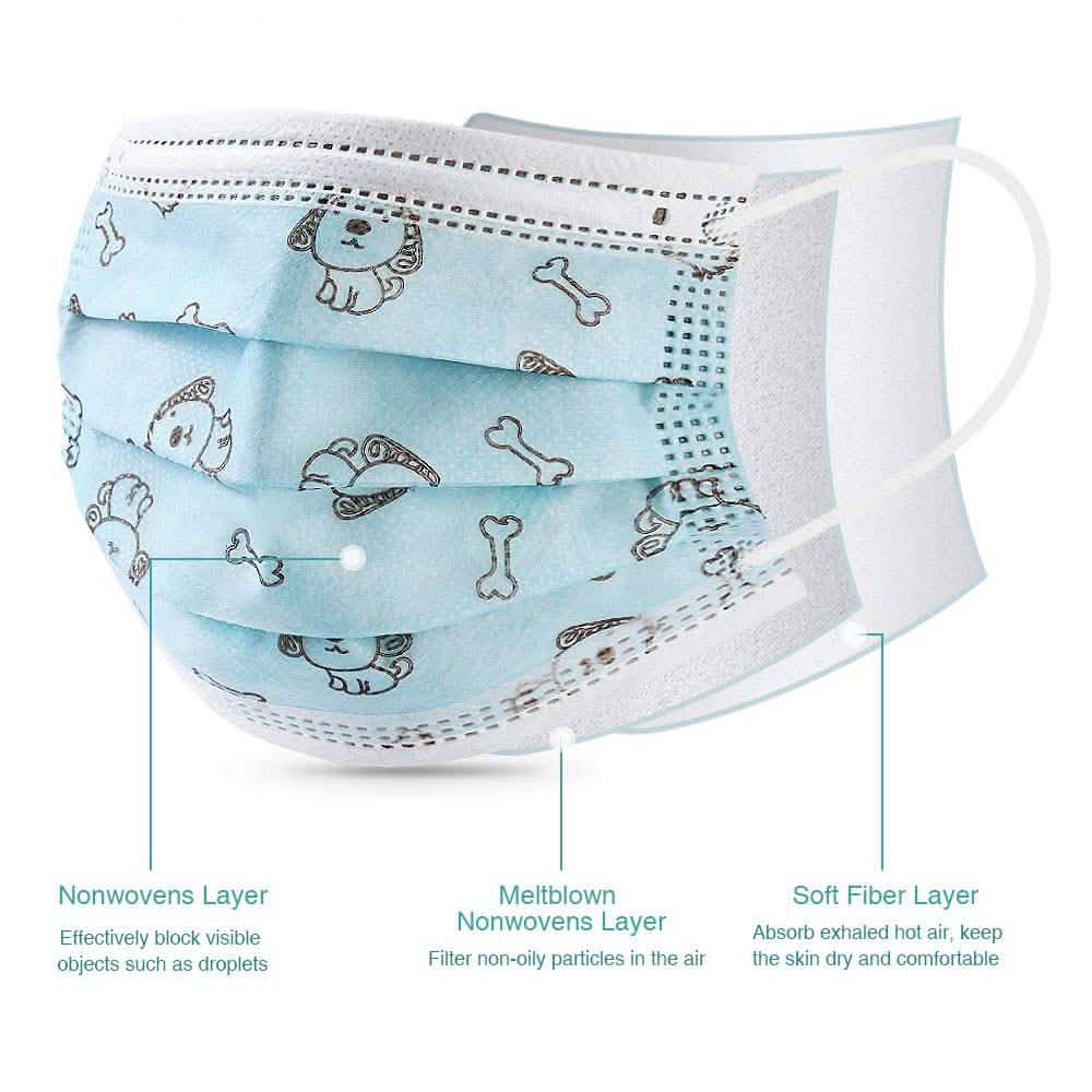 10-Pack: Kids Disposable Face Mask Face Masks & PPE - Tophatter Daily Deals
