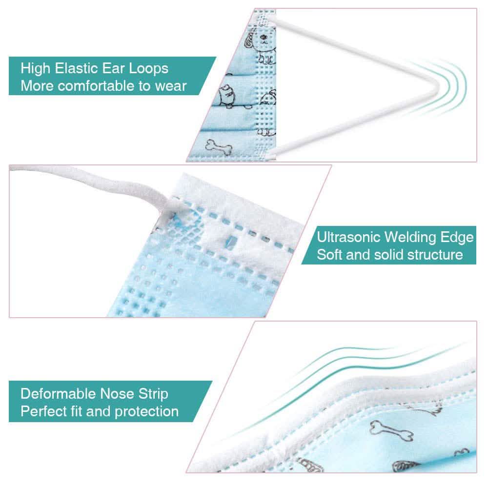 10-Pack: Kids Disposable Face Mask Face Masks & PPE - Tophatter Daily Deals