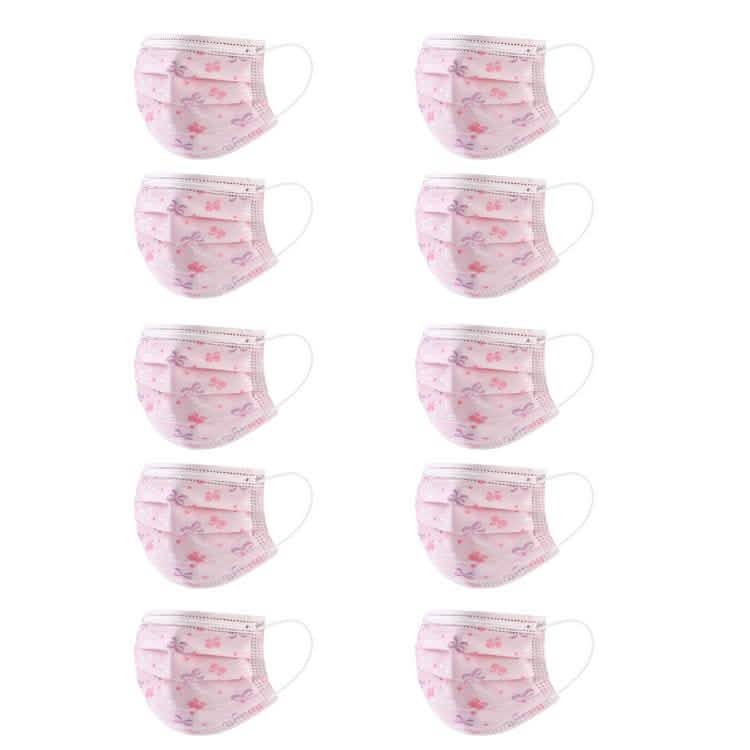 10-Pack: Kids Disposable Face Mask Pink Face Masks & PPE - Tophatter Daily Deals