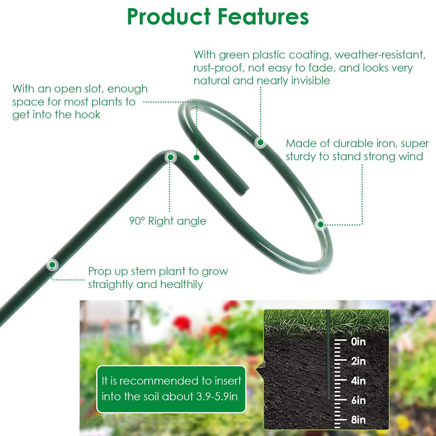 10-Pack: Plant Support Stake Garden & Patio - Tophatter Daily Deals