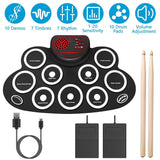 10 Pads Electric Drum Set Foldable Toys & Games - Tophatter Daily Deals