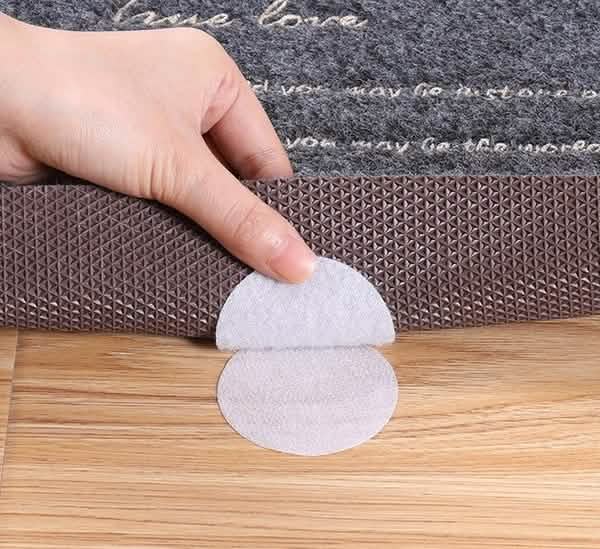 10-Pairs: Anti Curling Carpet Tape Rug Gripper Velcro White Home Improvement - Tophatter Daily Deals