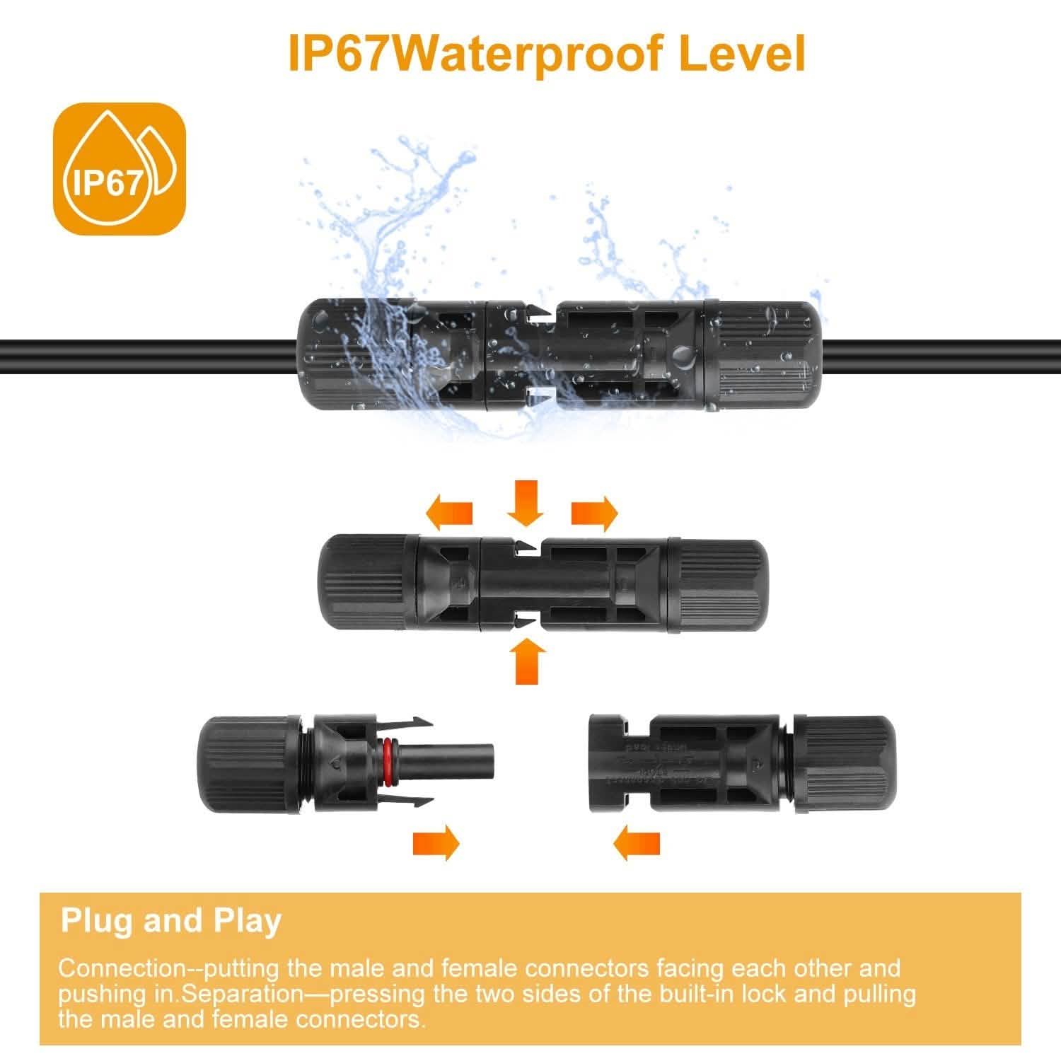 10-Pairs: Solar Panel Connectors Home Improvement - Tophatter Daily Deals