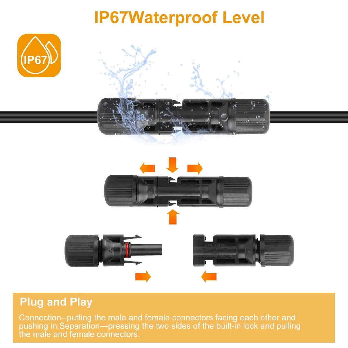 10-Pairs: Solar Panel Connectors Home Improvement - Tophatter Daily Deals