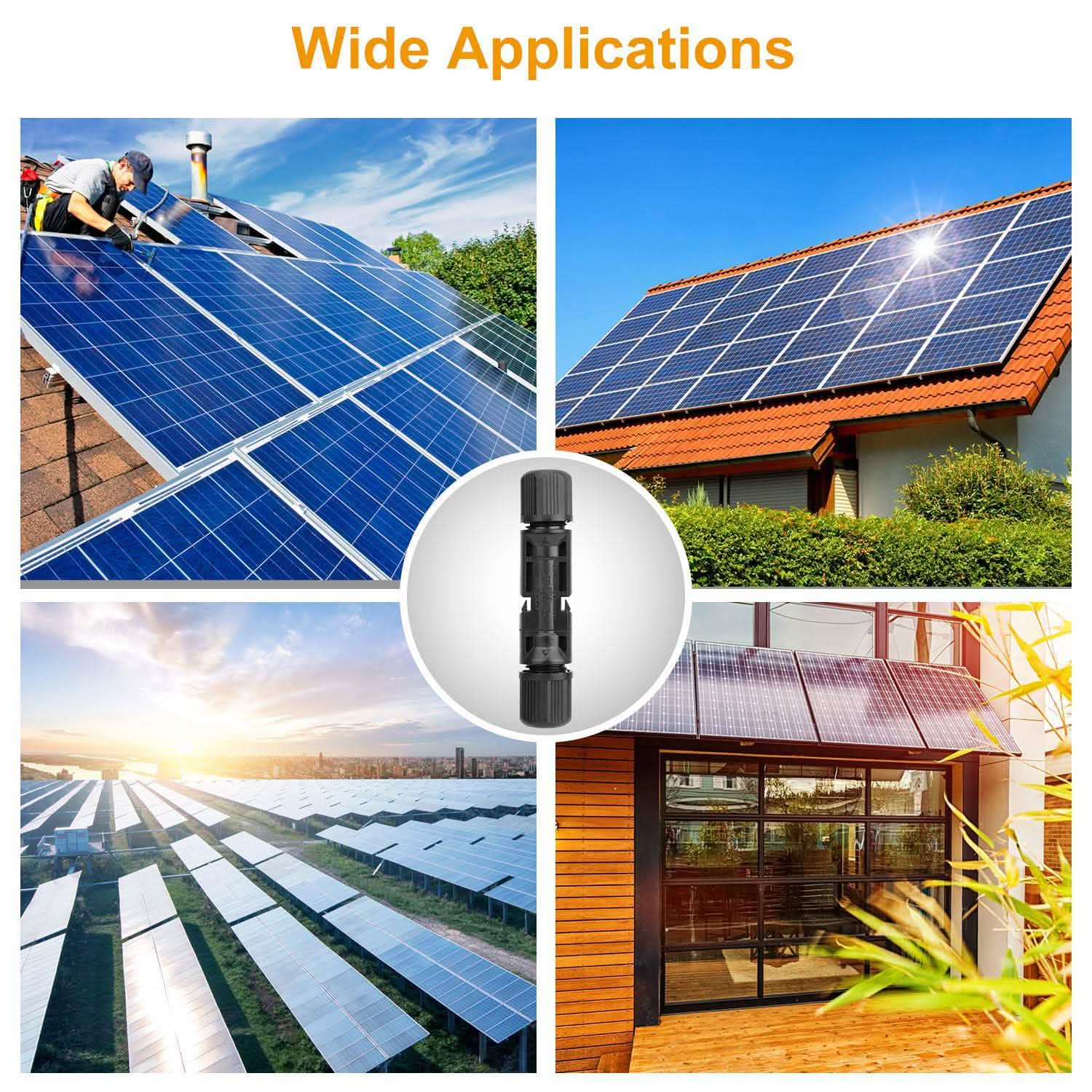 10-Pairs: Solar Panel Connectors Home Improvement - Tophatter Daily Deals