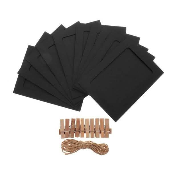 10-Piece: 3 Inch DIY Creative Wall Hanging Photo Frame Black Furniture & Decor - Tophatter Daily Deals