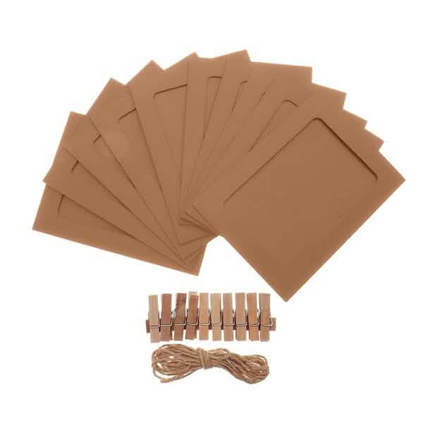 10-Piece: 3 Inch DIY Creative Wall Hanging Photo Frame Brown Furniture & Decor - Tophatter Daily Deals