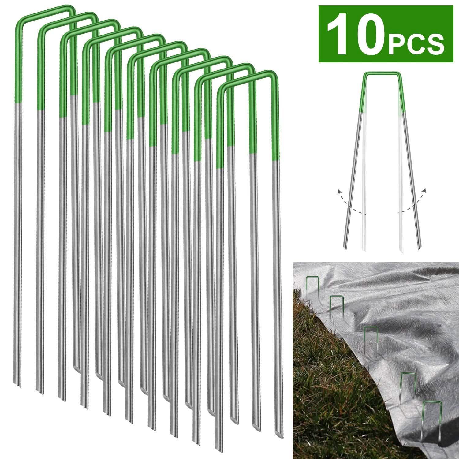 10-Piece: 6-Inch U-Type Garden Landscape Rust Resistance Turf Staples Garden & Patio - Tophatter Daily Deals