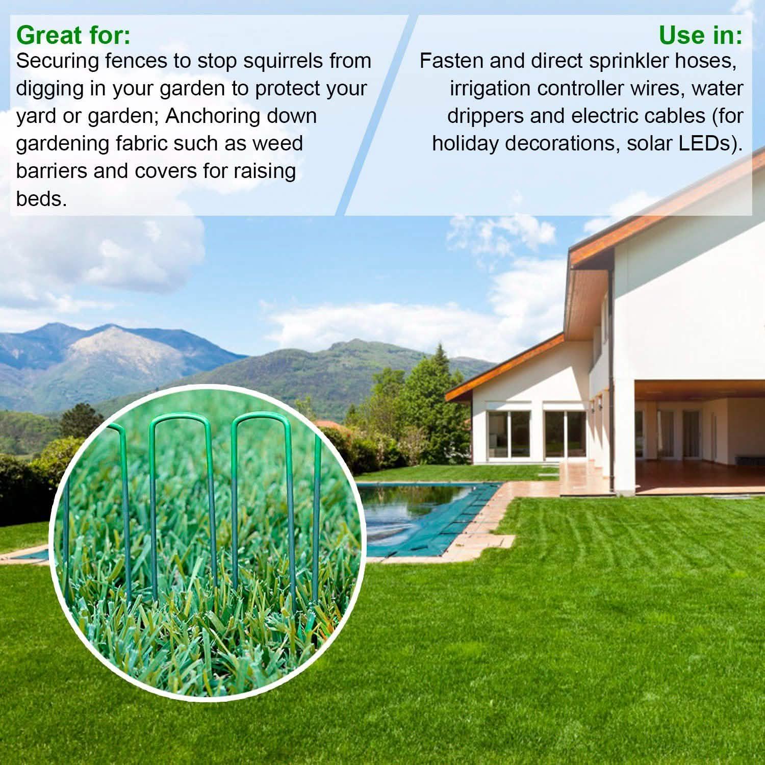 10-Piece: 6-Inch U-Type Garden Landscape Rust Resistance Turf Staples Garden & Patio - Tophatter Daily Deals