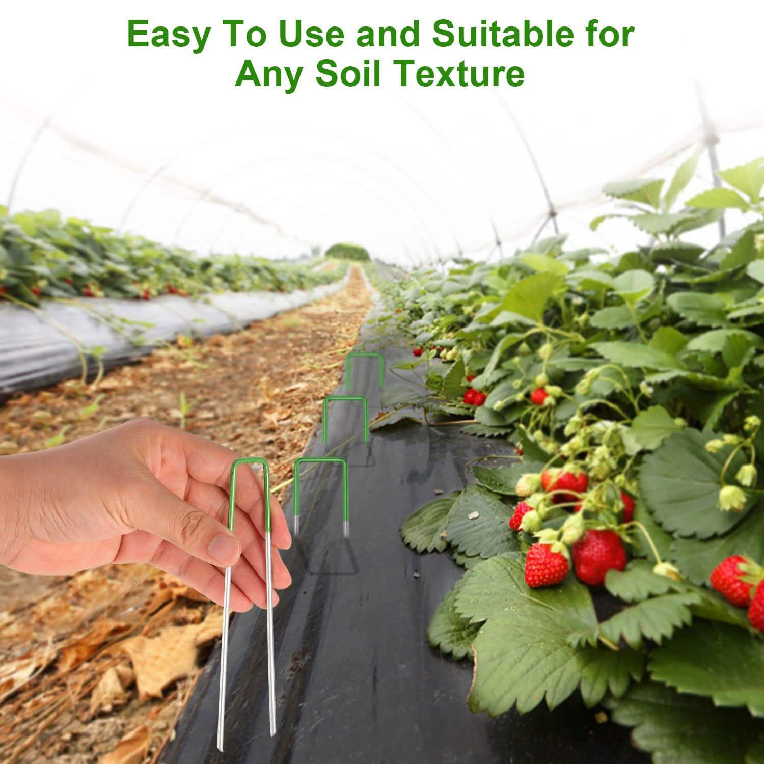 10-Piece: 6-Inch U-Type Garden Landscape Rust Resistance Turf Staples Garden & Patio - Tophatter Daily Deals