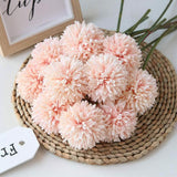 10-Piece: Artificial Flowers Chrysanthemum Ball Flowers Bouquet Furniture & Decor - Tophatter Daily Deals