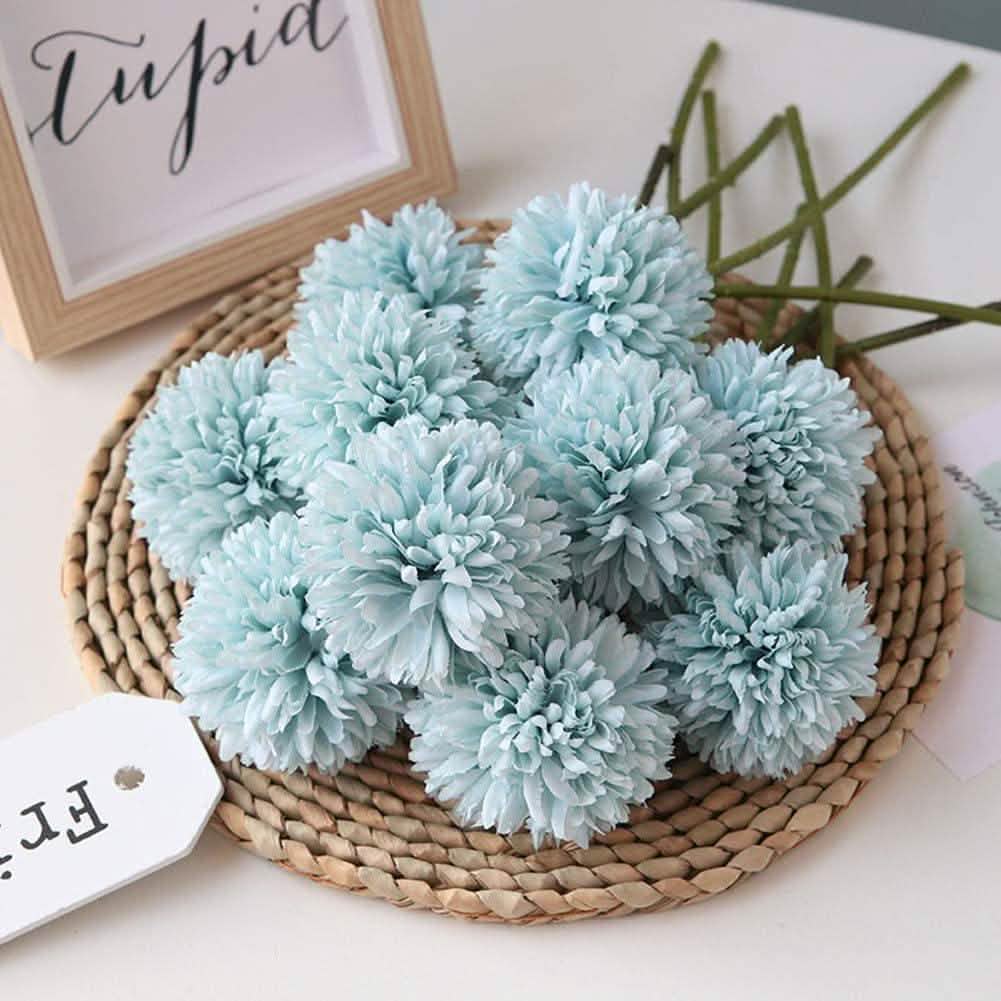 10-Piece: Artificial Flowers Chrysanthemum Ball Flowers Bouquet Furniture & Decor - Tophatter Daily Deals