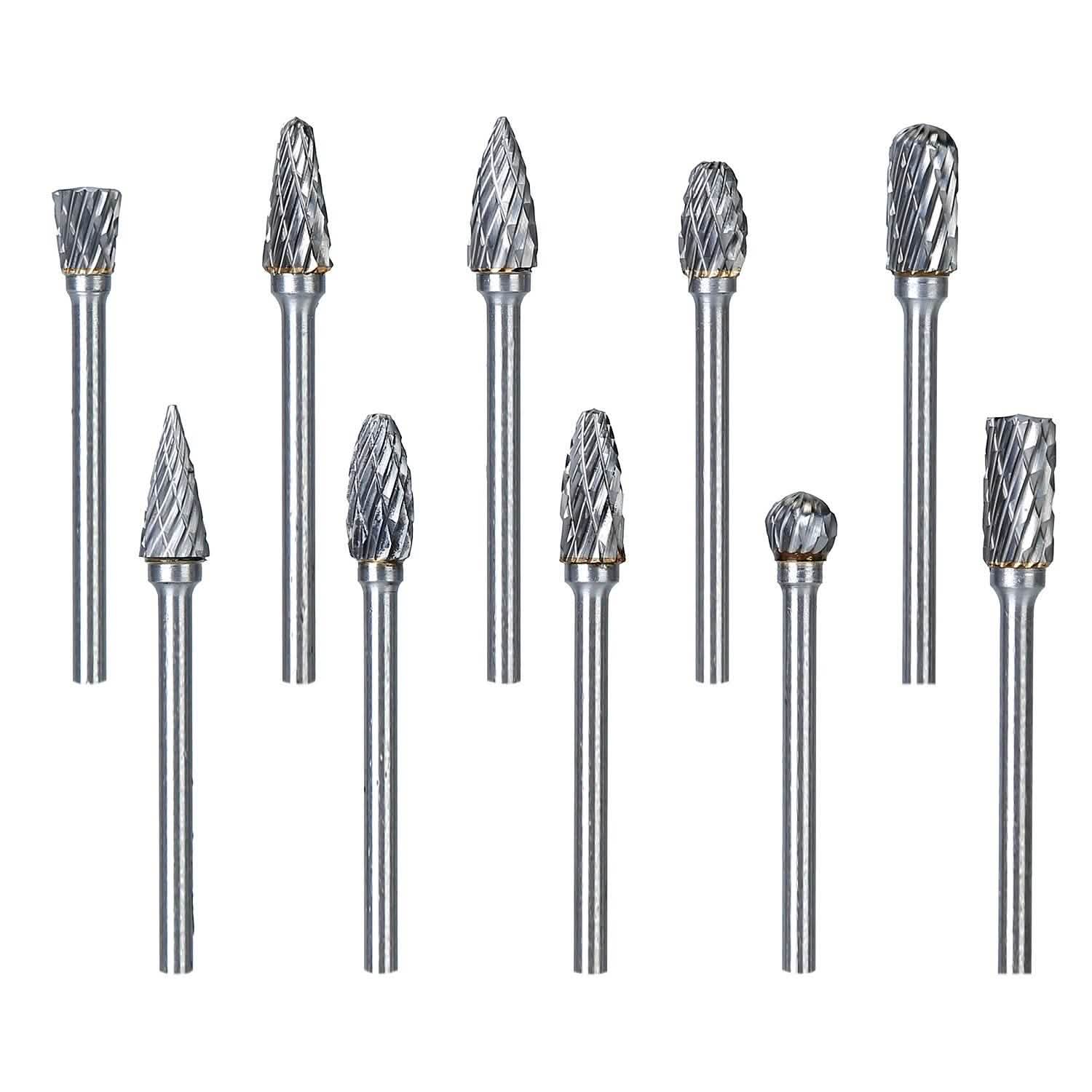 10-Piece: Double Cut Carbide Rotary Die Grinder Bit Set Home Improvement - Tophatter Daily Deals
