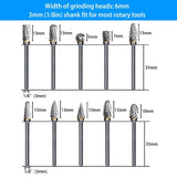 10-Piece: Double Cut Carbide Rotary Die Grinder Bit Set Home Improvement - Tophatter Daily Deals