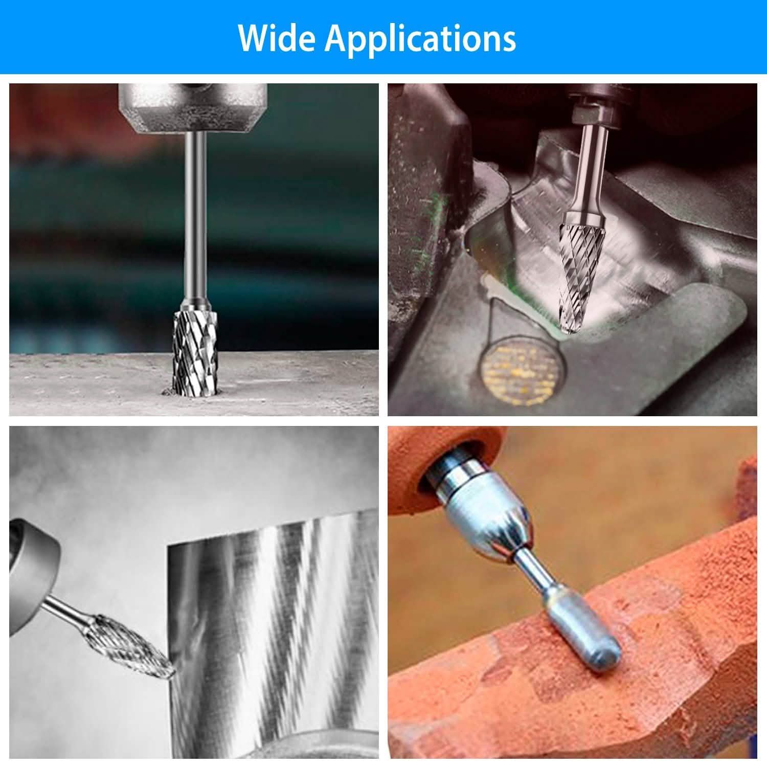 10-Piece: Double Cut Carbide Rotary Die Grinder Bit Set Home Improvement - Tophatter Daily Deals