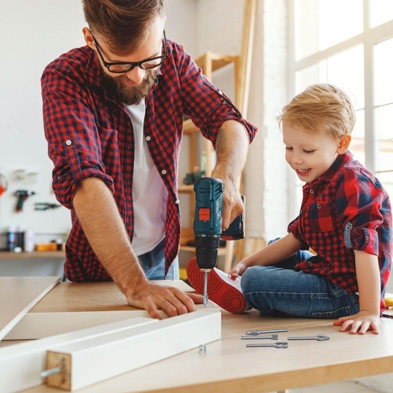 10-Piece: Double Cut Carbide Rotary Die Grinder Bit Set Home Improvement - Tophatter Daily Deals