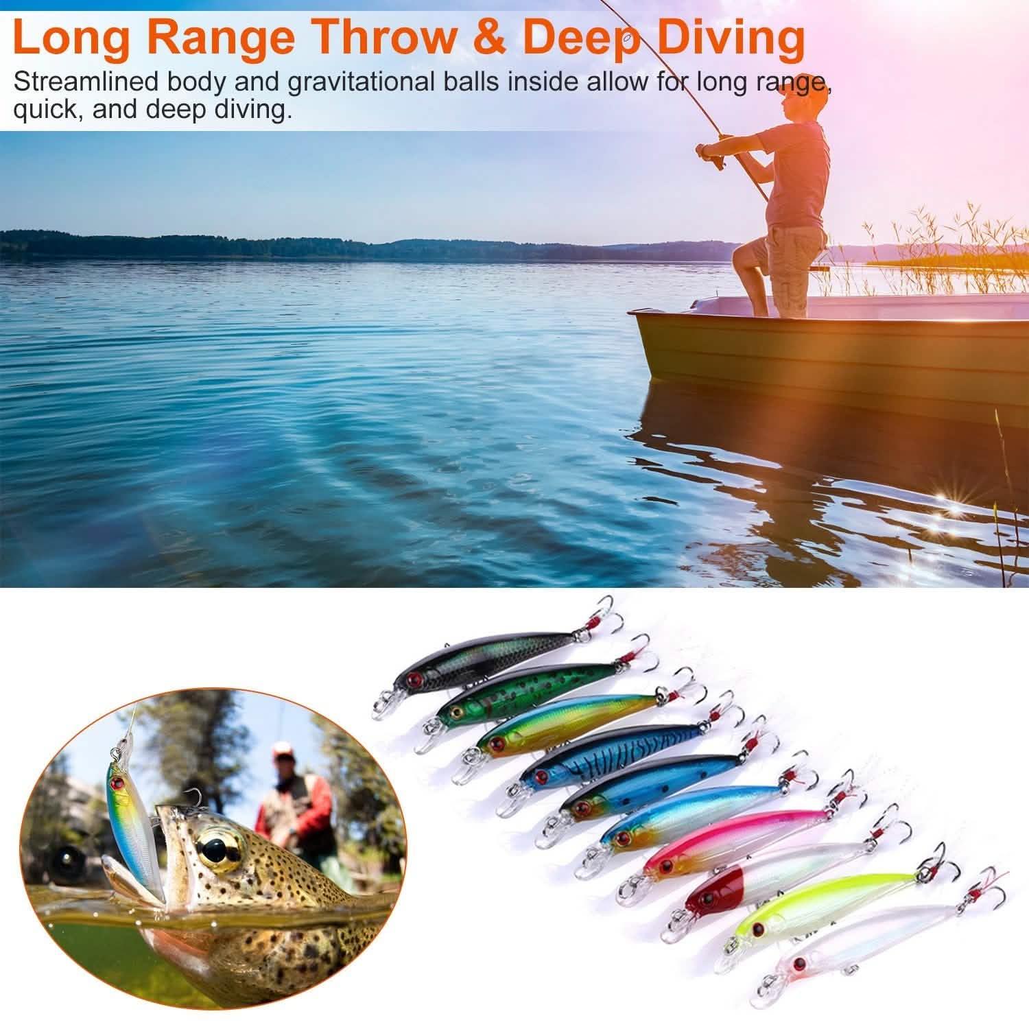 10-Piece: Fishing Lures Kit Outdoor Recreation - Tophatter Daily Deals
