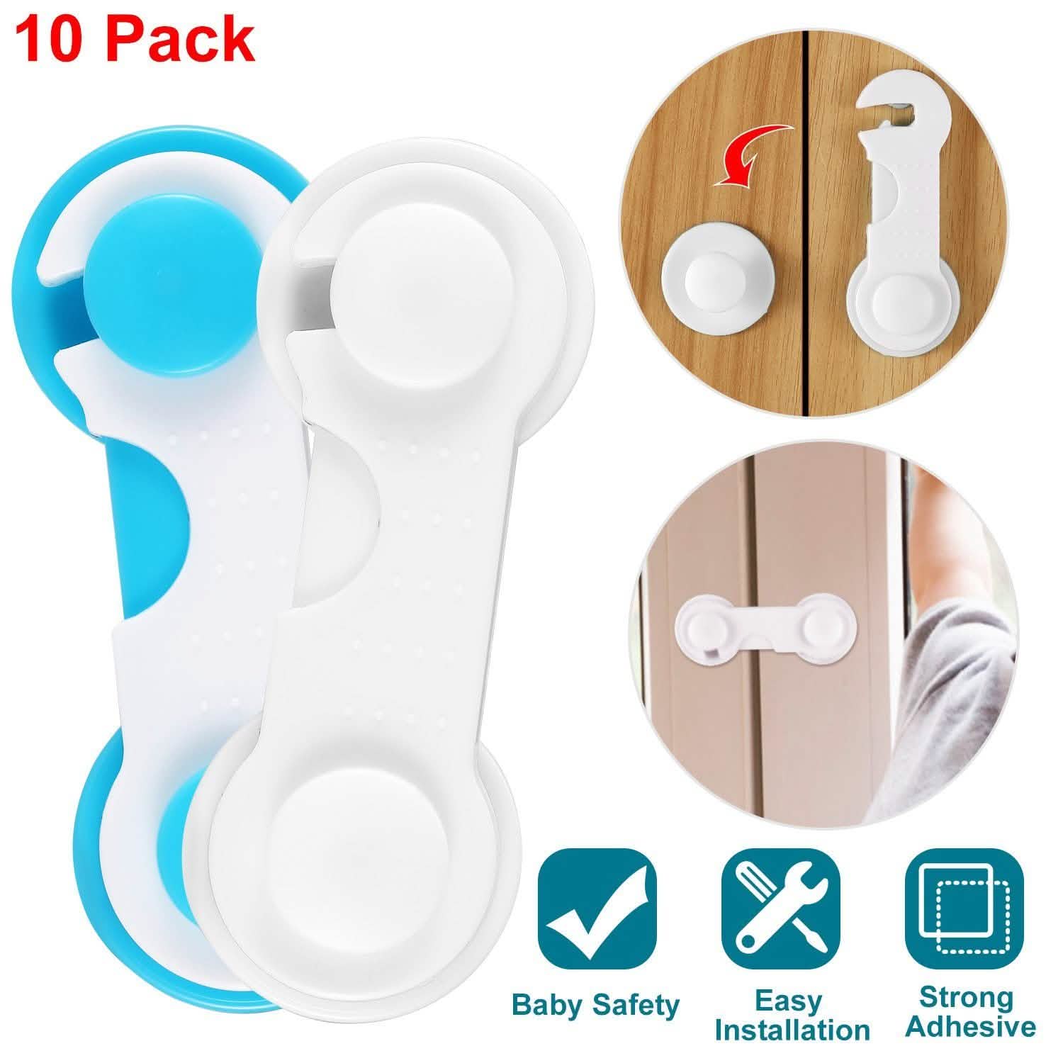 10-Piece: Kids Cabinet Strap Safety Locks Baby Gear - Tophatter Daily Deals