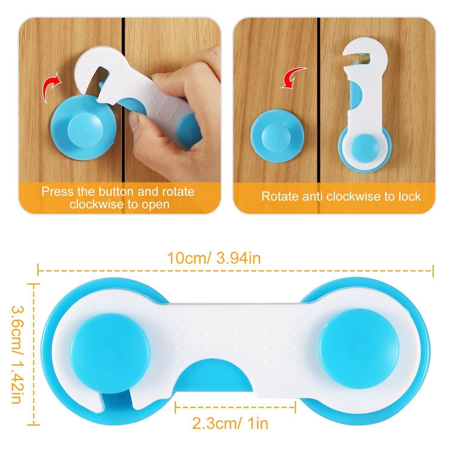 10-Piece: Kids Cabinet Strap Safety Locks Baby Gear - Tophatter Daily Deals