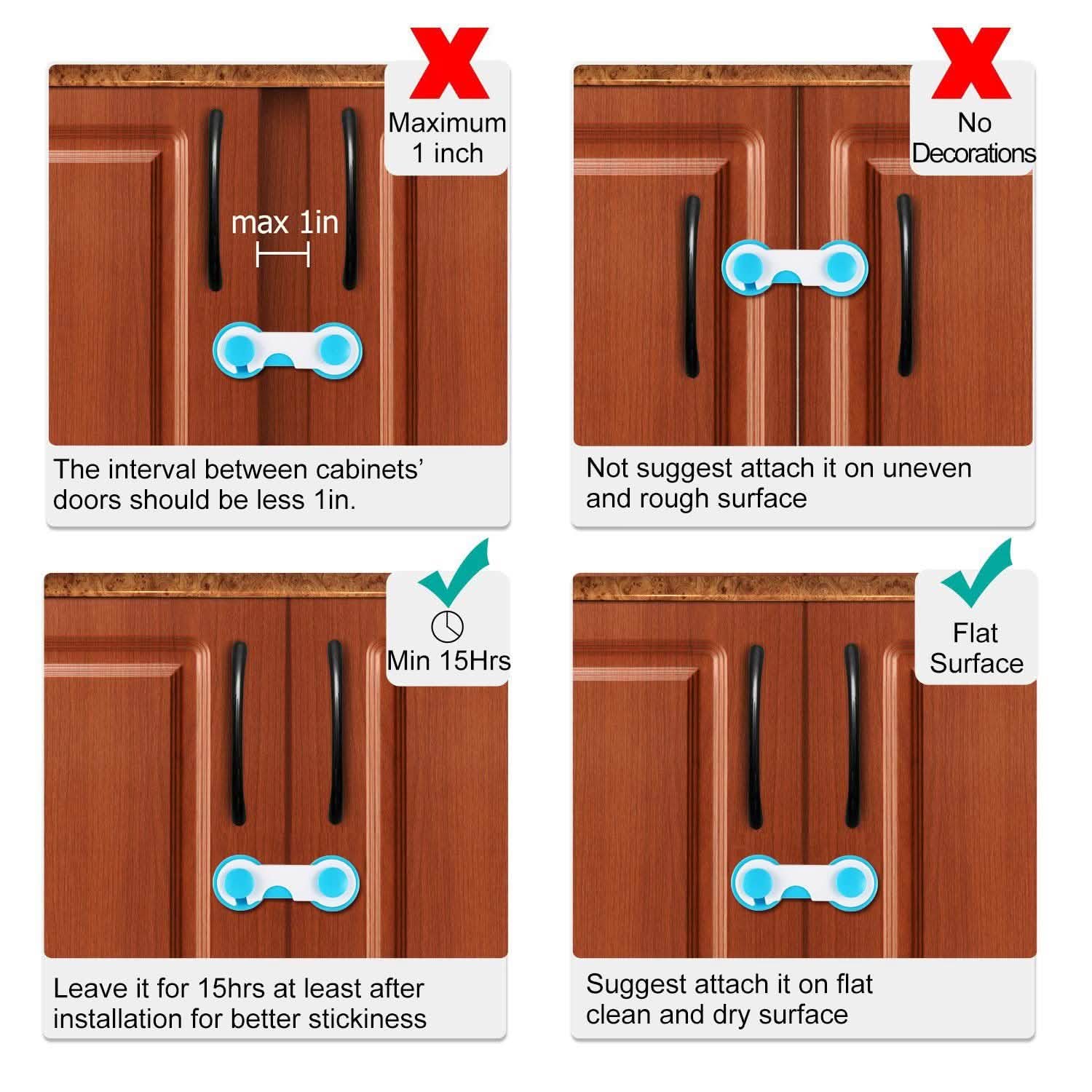 10-Piece: Kids Cabinet Strap Safety Locks Baby Gear - Tophatter Daily Deals