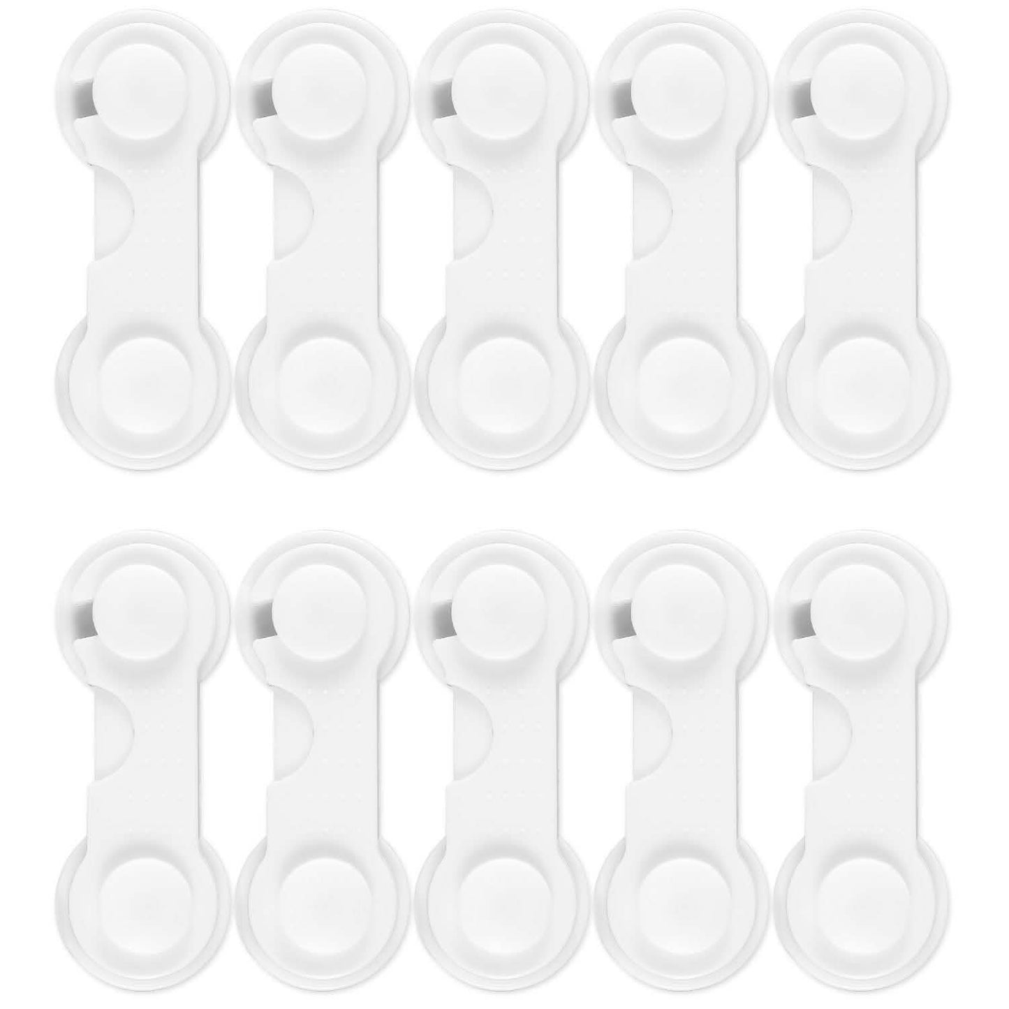10-Piece: Kids Cabinet Strap Safety Locks White Baby Gear - Tophatter Daily Deals