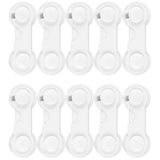 10-Piece: Kids Cabinet Strap Safety Locks White Baby Gear - Tophatter Daily Deals