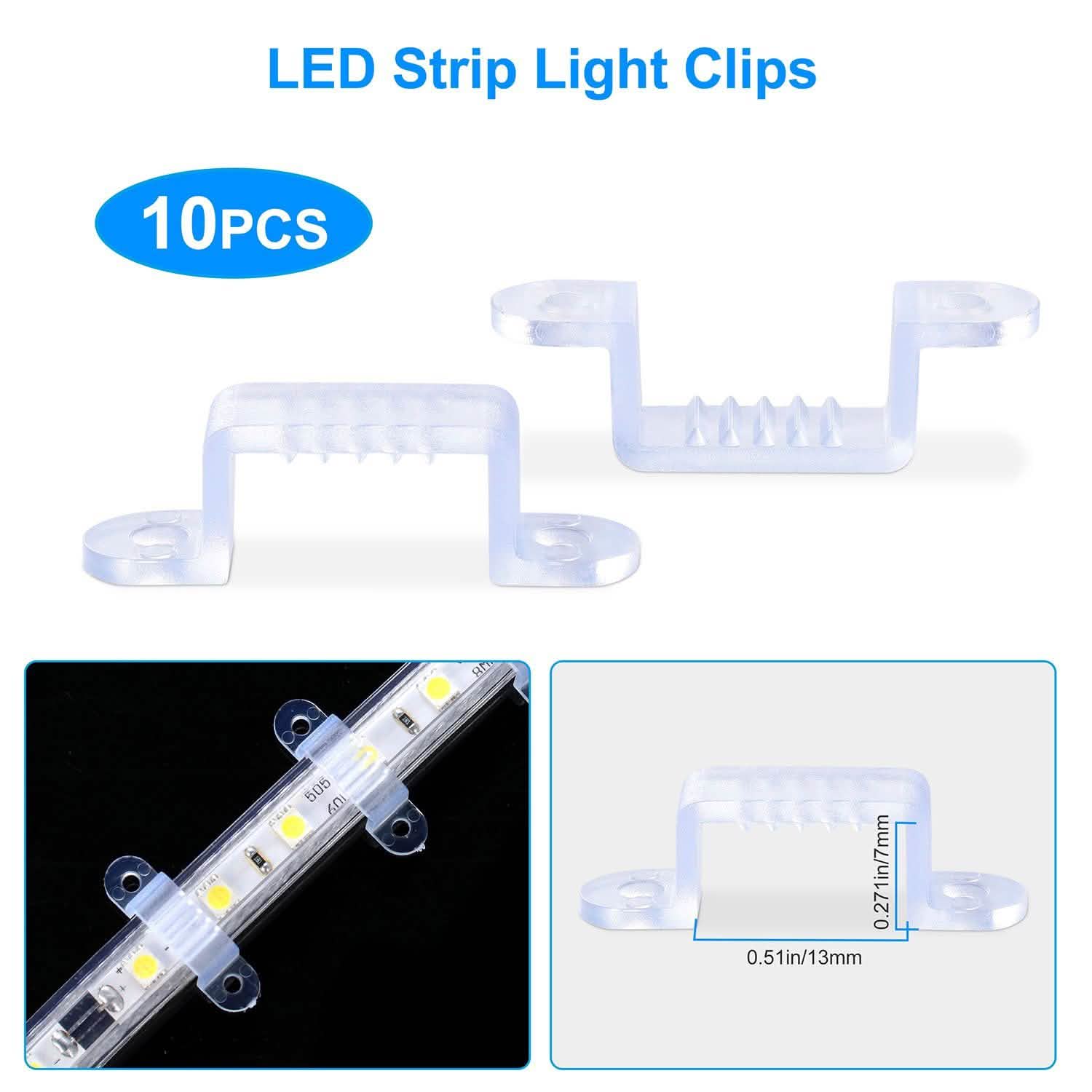 10-Piece: LED Strip Light Clips Everything Else - Tophatter Daily Deals