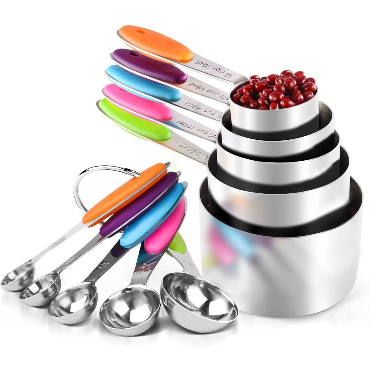 10-Piece: Measuring Cups and Spoons Set Kitchen Tools & Gadgets - Tophatter Daily Deals