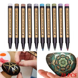 10-Piece: Metallic Paint Marker Pen Permanent School, Office & Art Supplies - Tophatter Daily Deals