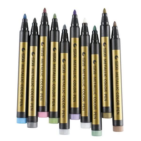 10-Piece: Metallic Paint Marker Pen Permanent School, Office & Art Supplies - Tophatter Daily Deals