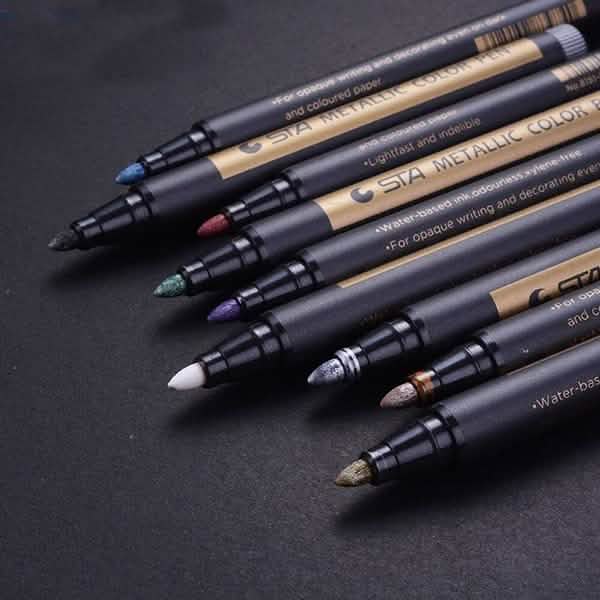 10-Piece: Metallic Paint Marker Pen Permanent School, Office & Art Supplies - Tophatter Daily Deals