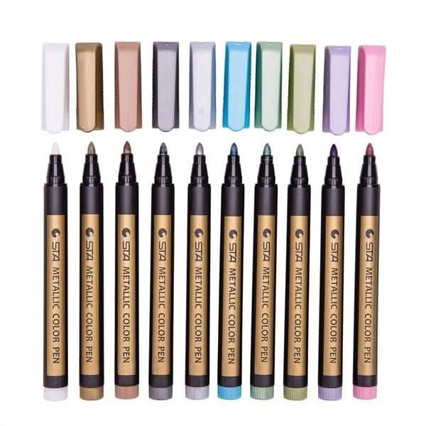 10-Piece: Metallic Paint Marker Pen Permanent School, Office & Art Supplies - Tophatter Daily Deals