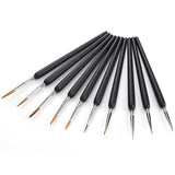 10-Piece: Miniature Detail Paint Brush Set School, Office & Art Supplies - Tophatter Daily Deals