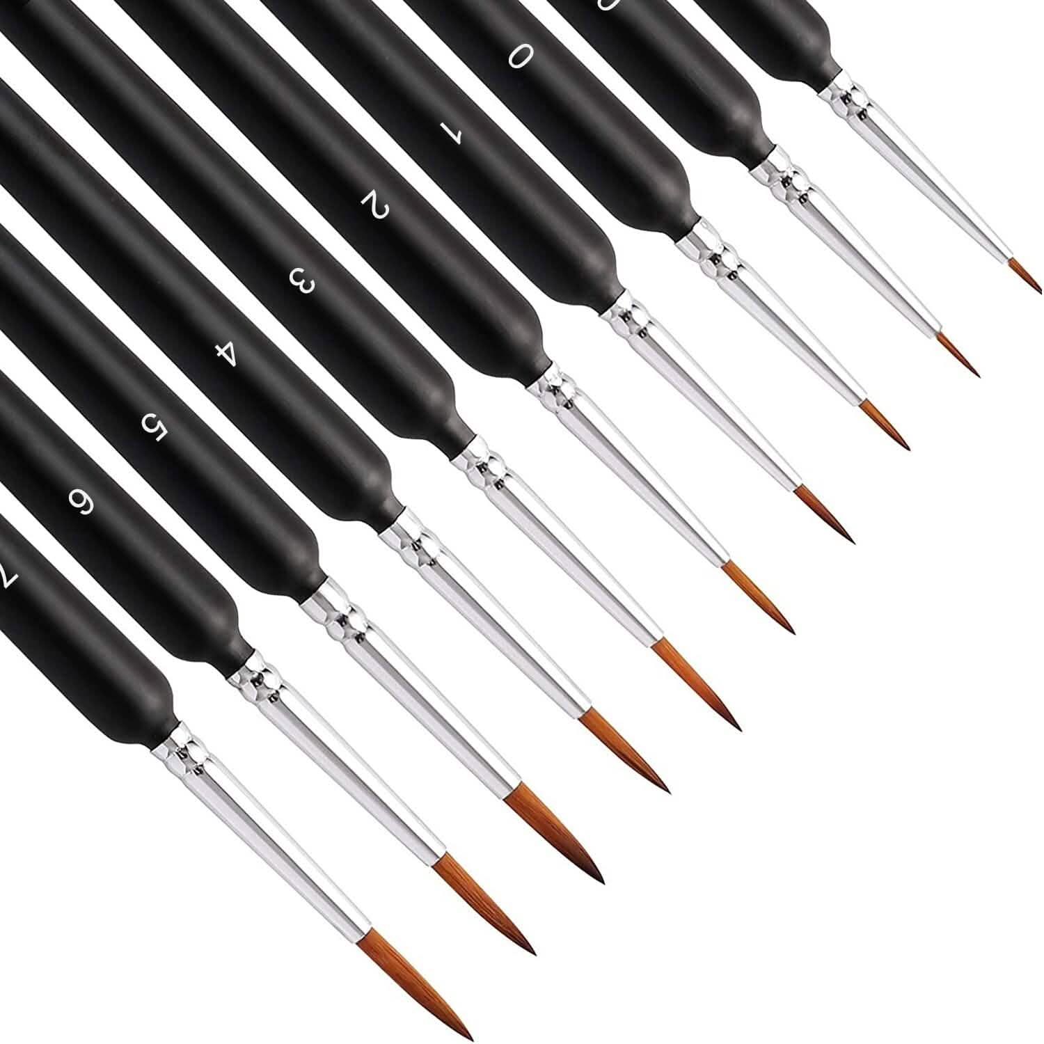 10-Piece: Miniature Detail Paint Brush Set School, Office & Art Supplies - Tophatter Daily Deals
