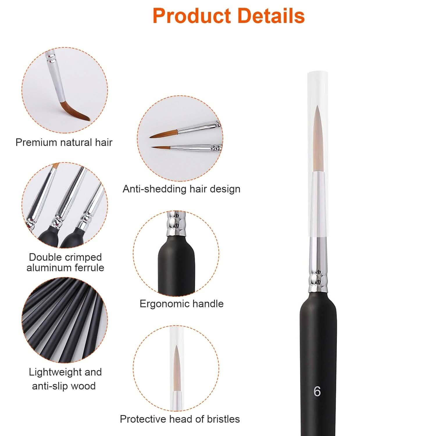 10-Piece: Miniature Detail Paint Brush Set School, Office & Art Supplies - Tophatter Daily Deals