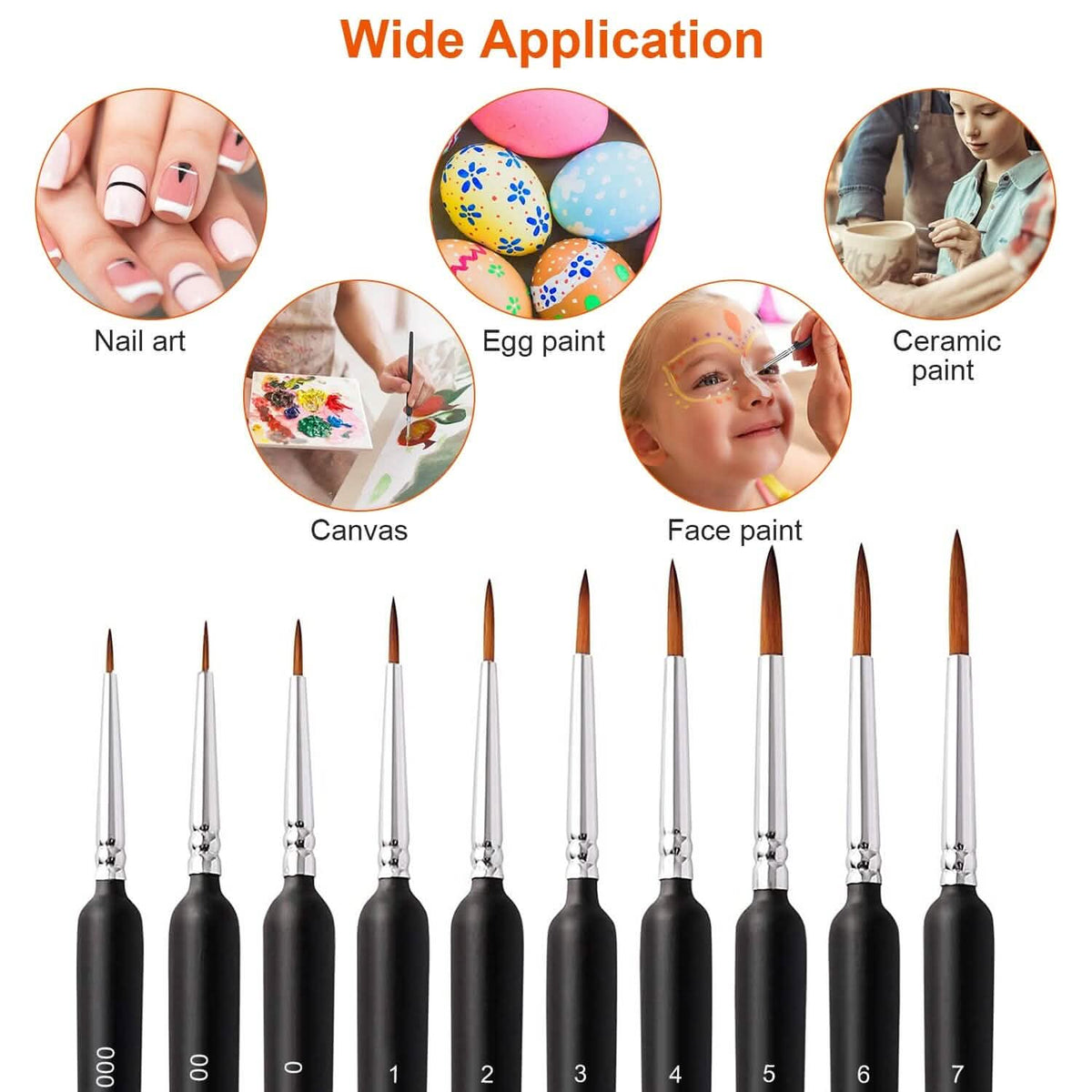 10-Piece: Miniature Detail Paint Brush Set School, Office & Art Supplies - Tophatter Daily Deals
