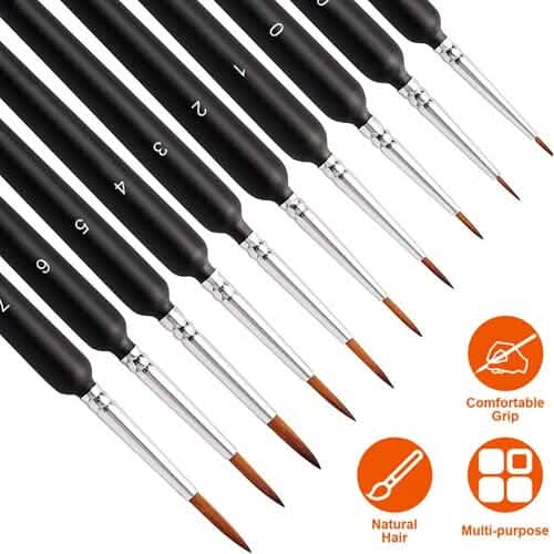 10-Piece: Miniature Detail Paint Brush Set School, Office & Art Supplies - Tophatter Daily Deals
