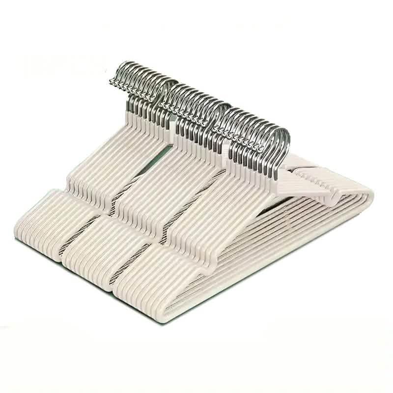 10-Piece: Non-Slip Clothes Hangers Set White Storage & Organization - Tophatter Daily Deals