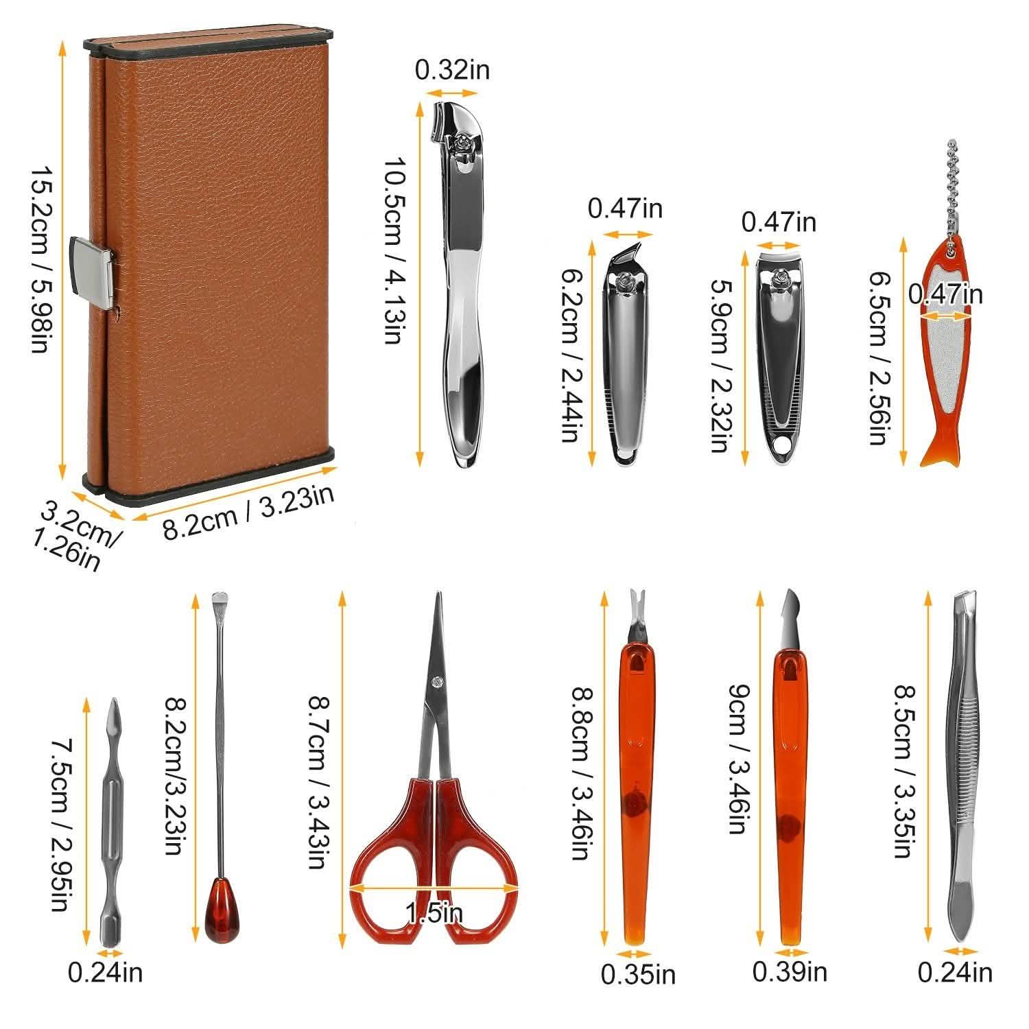 10-Piece: Pedicure, Manicure and Grooming Kit with Leather Case Beauty & Personal Care - Tophatter Daily Deals