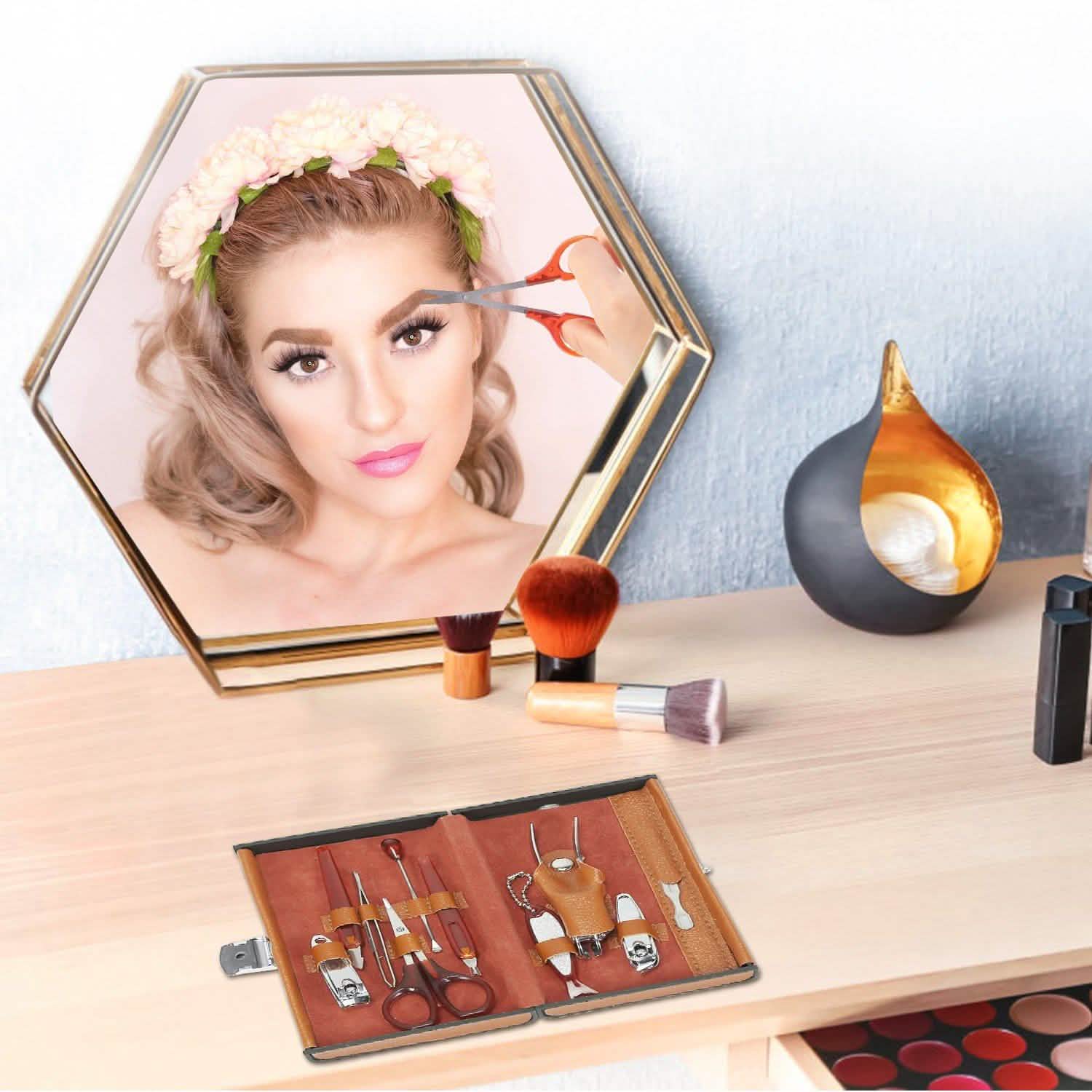 10-Piece: Pedicure, Manicure and Grooming Kit with Leather Case Beauty & Personal Care - Tophatter Daily Deals