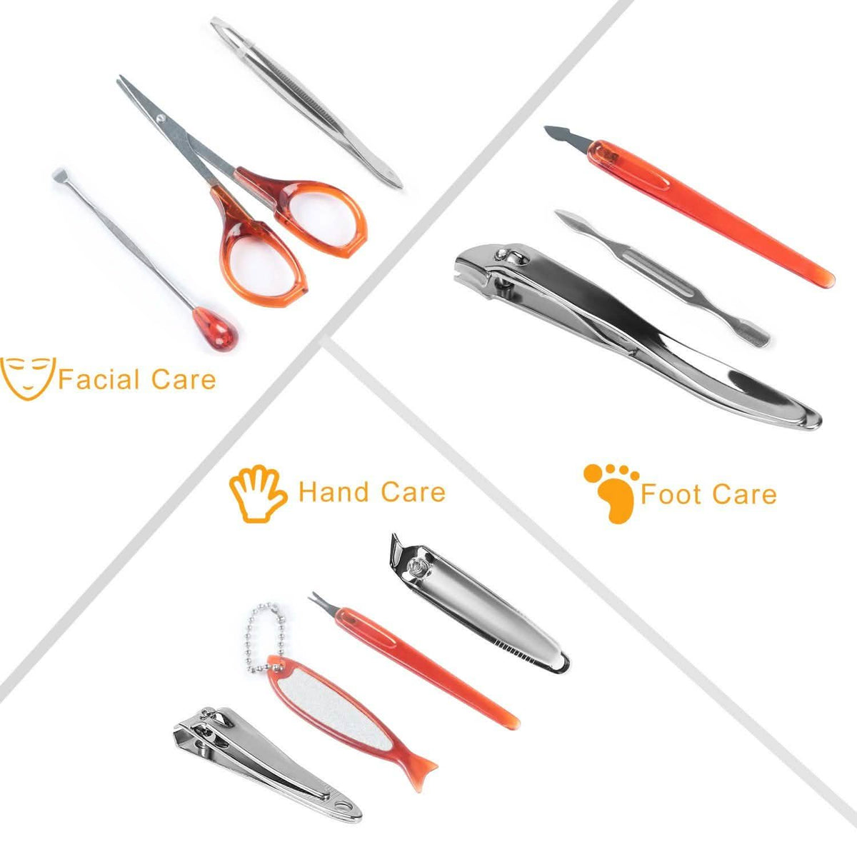 10-Piece: Pedicure, Manicure and Grooming Kit with Leather Case Beauty & Personal Care - Tophatter Daily Deals
