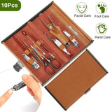 10-Piece: Pedicure, Manicure and Grooming Kit with Leather Case Beauty & Personal Care - Tophatter Daily Deals